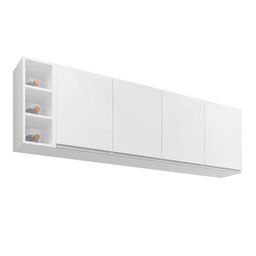 Aéreo Lavinia com Nicho Garrafeiro 160cm para Cozinha Branco - Belliv Decor - 1