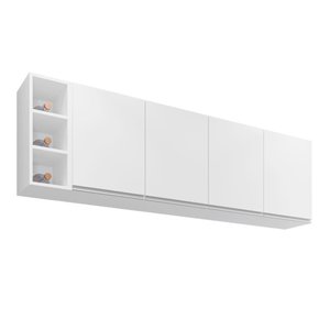 Aéreo Lavinia com Nicho Garrafeiro 160cm para Cozinha Branco - Belliv Decor