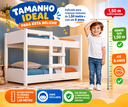 Ver imagem 2 de Beliche 100% MDF 1,50 m Quarto Infantil Minicama Colchão Incluso Reforçada