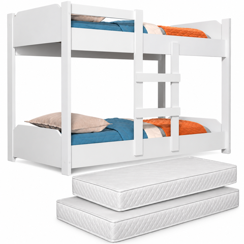 Beliche 100% MDF 1,50 m Quarto Infantil Minicama Colchão Incluso Reforçada