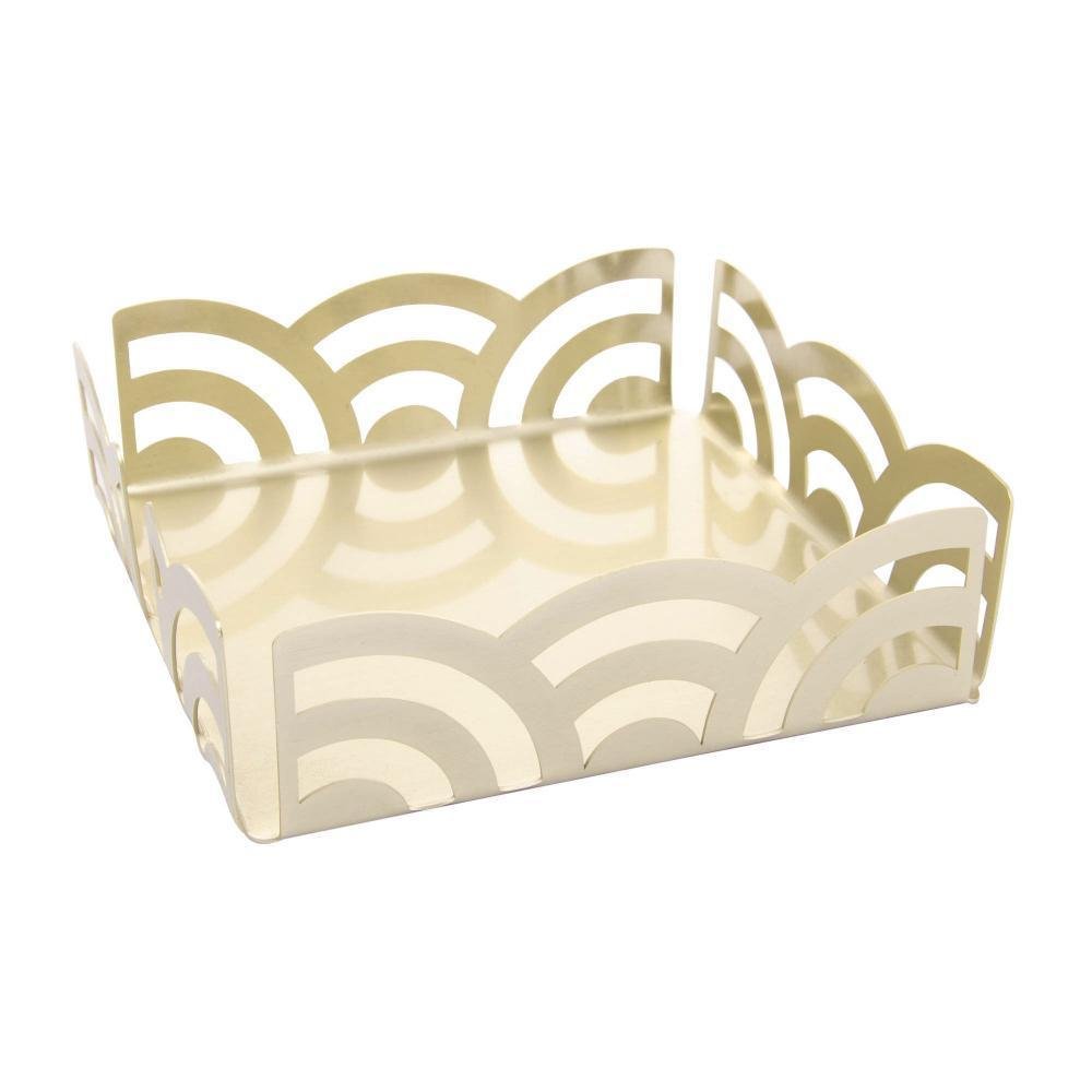 Porta Guardanapos Wolff Wave de Aço Inox Champanhe 17cm - 1