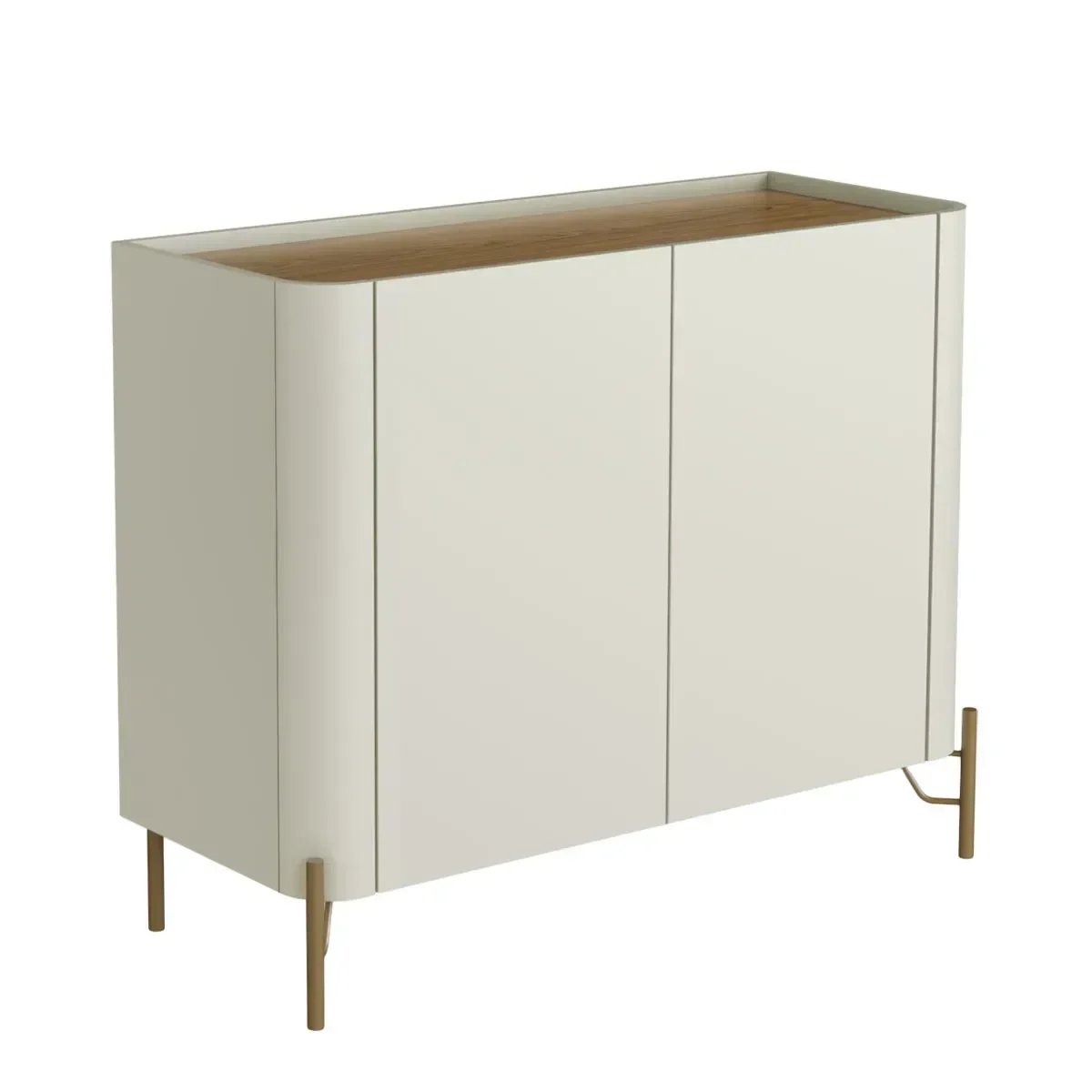 Ver imagem 2 de Buffet Mdf com Gaveta e Porta Lisa L98,5 X A81,5cm Louro/luna/dourado F830l