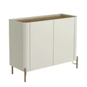Ver imagem 2 de Buffet Mdf com Gaveta e Porta Lisa L98,5 X A81,5cm Louro/luna/dourado F830l