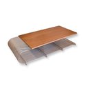 Ver imagem 1 de Mesa de Centro Retangular Aramada Ferro Ouro 1,2m Laminada em Jequitiba Sheldon