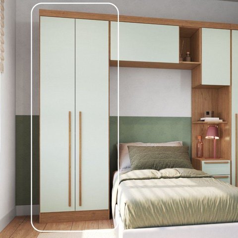 Guarda-Roupa Modulado 2 Portas com Prateleiras Infinity Marrom/Cedro/Pistache Line
