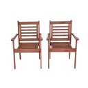 Ver imagem 3 de Conjunto de 04 Cadeiras Poltronas Empilhavel em Madeira Maciça com Apoio de Braços