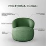 Poltrona Design Sofisticado Orgânica Luxo Fino Acabamento Eloah Base Giratória Bouclé Italiano Verde - 3