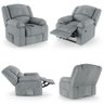 Poltrona do Papai Reclinável Sala de Cinema Barcelona Controle Elétrico Usb Linho Cinza - 5