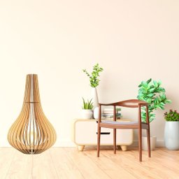 Abajur Grande de Chão PELICANO MDF Luminária - MDF CRU - 2