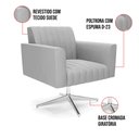 Ver imagem 6 de Poltrona Giratória Viena Gomada Suede Cinza Base Cromada - D’Rossi