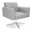 Ver imagem 1 de Poltrona Giratória Viena Gomada Suede Cinza Base Cromada - D’Rossi