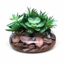 Ver imagem 2 de Arranjo de Suculentas Artificiais em Vaso de Vidro Paola