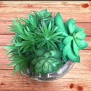 Ver imagem 3 de Arranjo de Suculentas Artificiais em Vaso de Vidro Paola