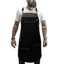 Ver imagem 1 de Avental Cozinheiro Churrasqueiro Hamburgueria Garçon Tecido e Couro Legítimo
