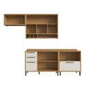 Ver imagem 3 de Armário de Cozinha com Balcão e Tampo 6 Portas 4 Gavetas Pérola 100% Mdf Vidro Reflecta Amêndoa/off