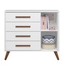 Ver imagem 1 de Cômoda Sapateira Infantil 1 Porta 4 Gavetas Q Encanto Retrô Branco
