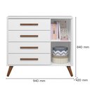 Ver imagem 4 de Cômoda Sapateira Infantil 1 Porta 4 Gavetas Q Encanto Retrô Branco