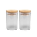 Ver imagem 3 de Jogo 2 Potes Hermético Porta Mantimento Vidro Borossilicato Tampa Bambu 90ml - Wolff