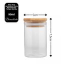 Ver imagem 7 de Jogo 2 Potes Hermético Porta Mantimento Vidro Borossilicato Tampa Bambu 90ml - Wolff