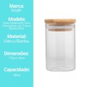 Ver imagem 6 de Jogo 2 Potes Hermético Porta Mantimento Vidro Borossilicato Tampa Bambu 90ml - Wolff