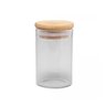 Jogo 2 Potes Hermético Porta Mantimento Vidro Borossilicato Tampa Bambu 90ml - Wolff - 1