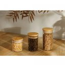 Ver imagem 2 de Jogo 2 Potes Hermético Porta Mantimento Vidro Borossilicato Tampa Bambu 90ml - Wolff