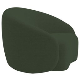 Kit Sofá 3 Lugares 200cm e Poltrona Orgânica Luxo Recepção Amore Linho Cor Verde - 5
