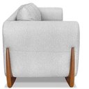Ver imagem 3 de Poltrona Decorativa Valentina Retrô em Tecido Bouclê Cinza Claro e Pés em Madeira