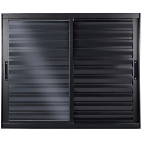 Veneziana de Aluminio 3 Folhas Móveis sem Grade Linha Premium:1,20 X 1,20/preto
