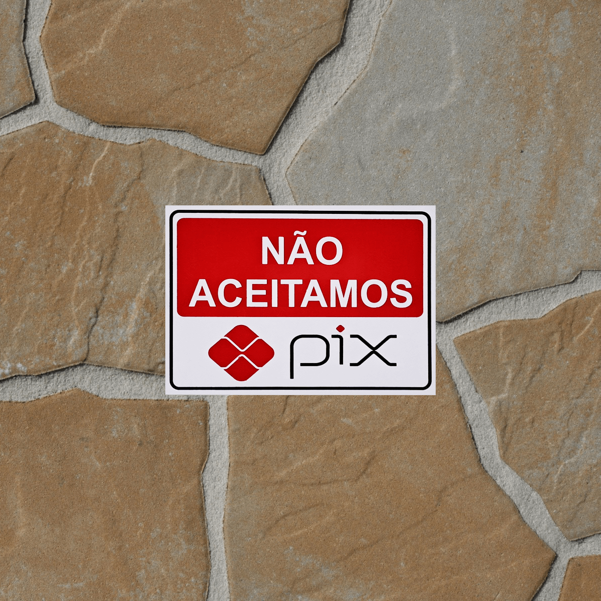 Combo 3 Placas De Sinalização Não Aceitamos Pix 20x15 Acesso - P-32/4 F9e - 3