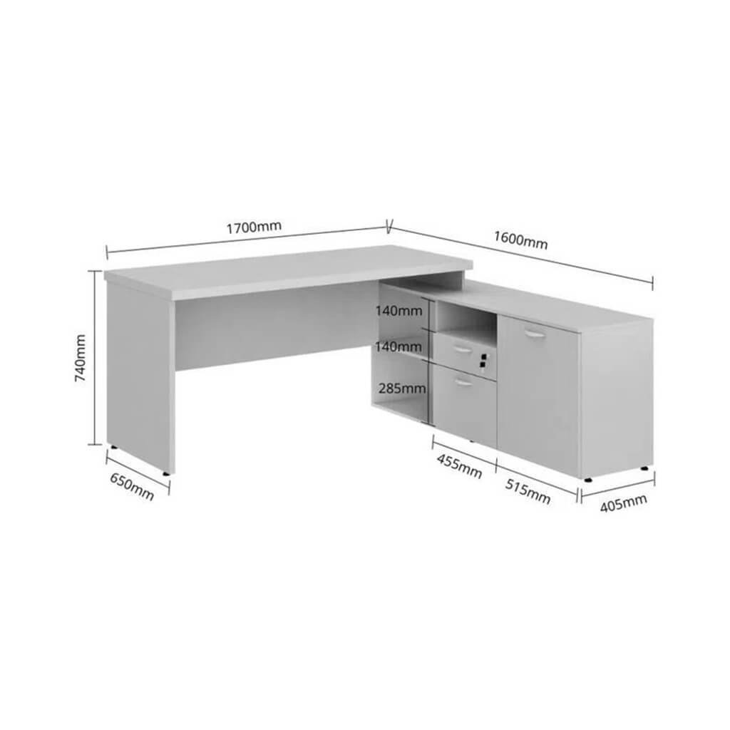 Mesa para Escritório com Armário em Formato L Branca Lilies Móveis - 2