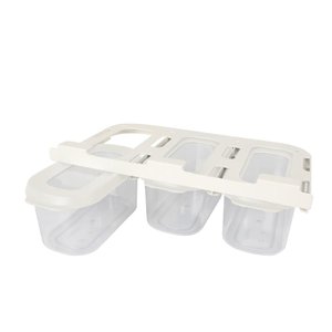 Kit 3 Potes Suspensos 900ml Deslizantes Oikos Branco