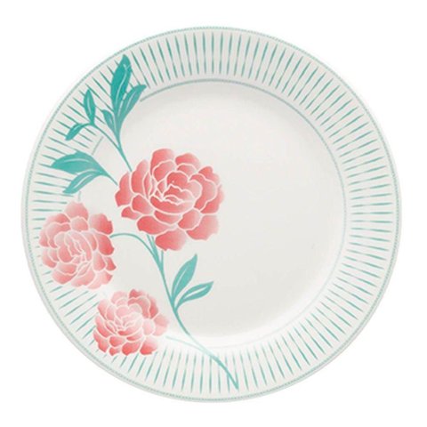Kit 10 Pratos de Sobremesa Donna Bloom Oxford Cerâmica 19 Cm