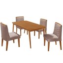 Ver imagem 5 de Conjunto: Mesa Sala Jantar Havana Tampo Curvo 120cm+4 Cadeiras Maldivas Madeira Naturale - Capuccino