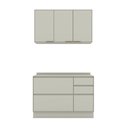 Ver imagem 2 de Cozinha Compacta Fineze 4 Portas 4 Gavetas com Tampo 100% MDF Areia Hp - Henn