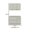 Ver imagem 4 de Cozinha Compacta Fineze 4 Portas 4 Gavetas com Tampo 100% MDF Areia Hp - Henn
