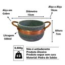 Ver imagem 2 de Kit 10 Cumbucas Alça de Cobre Pedra Sabão Caldo Sopa 500ml