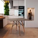 Ver imagem 1 de Mesa Eiffel Design Charles Eames Quadrada 90cm Amêndoa Base Madeira Maciça - Cor: Marrom
