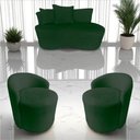 Ver imagem 1 de Kit Namoradeira + 2 Poltronas Yara Orgânica Veludo Verde