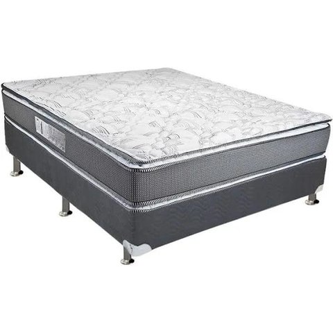 Colchão Casal Lucksfaction Plus Luckspuma   Molas Ensacadas  Pillow Top Gray 138x188x30 Altura