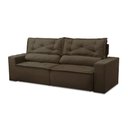 Ver imagem 4 de Sofá Retrátil e Reclinável 3 lugares com Molas 1,80m Laura Suede Marrom Madelina