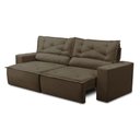 Ver imagem 5 de Sofá Retrátil e Reclinável 3 lugares com Molas 1,80m Laura Suede Marrom Madelina