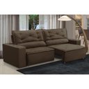 Ver imagem 1 de Sofá Retrátil e Reclinável 3 lugares com Molas 1,80m Laura Suede Marrom Madelina