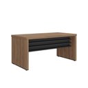 Ver imagem 7 de Conjunto Mesa Diretor em L + Armário Multiuso Nogal/Preto Marrom Artany