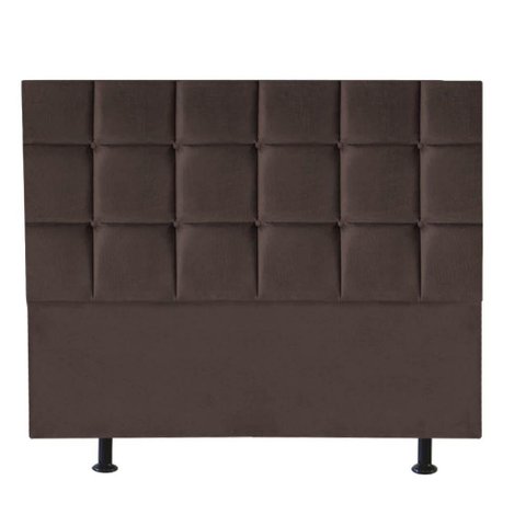 Cabeceira Estofada Cama Box Casal King 195cm Espanha Corino Marrom- Mabe Magazine