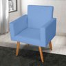 Kit 1 Poltrona Para sala de Estar Lina e 1 Puff Redondo Corino Azul bebê - Móveis Mafer - 5