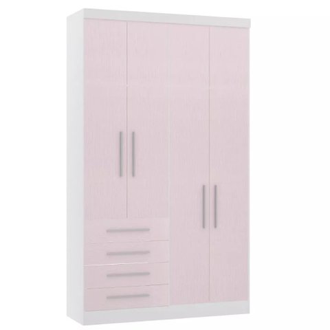 Guarda-roupa Modulado 134,5cm 4 Portas 4 Gavetas Alpes Luciane