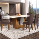 Ver imagem 1 de Mesa de Jantar 6 Lugares Grazi Seda/blonde/fumê - Pnr Móveis