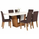 Ver imagem 2 de Mesa de Jantar 6 Lugares Grazi Seda/blonde/fumê - Pnr Móveis