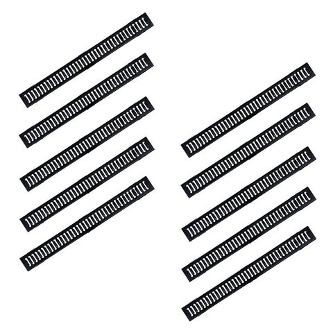 Kit 10 Ralo Grelha e Caixilho Aço Galvanizado Preto 10x100cm